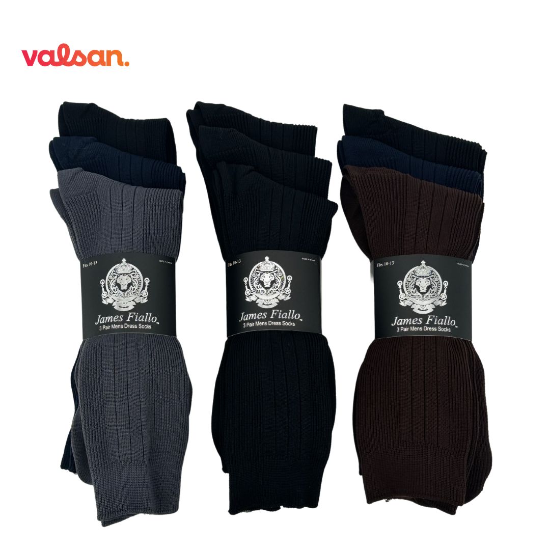 Men's Dress Sock  3 Pairs Asst. Colors