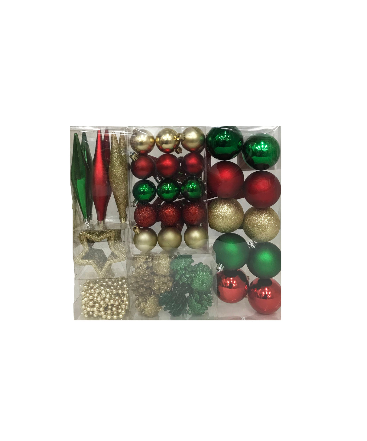 Adorno Navideño, Set de Bolas Plásticas para el Árbol